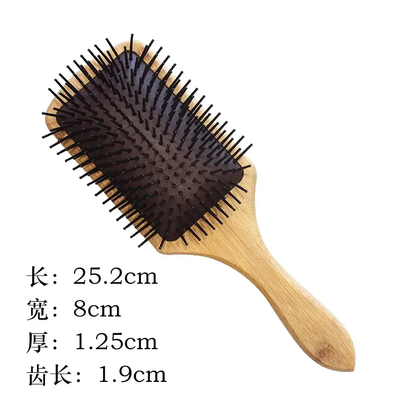 Wooden Hair Brush Red 25.8cm Compact Scalp Comb - Image 4