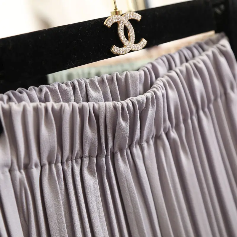 Women Pleated Wide Leg Pants Black Slimming - Image 13