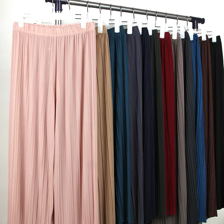 Women Pleated Wide Leg Pants Black Slimming — feature 19