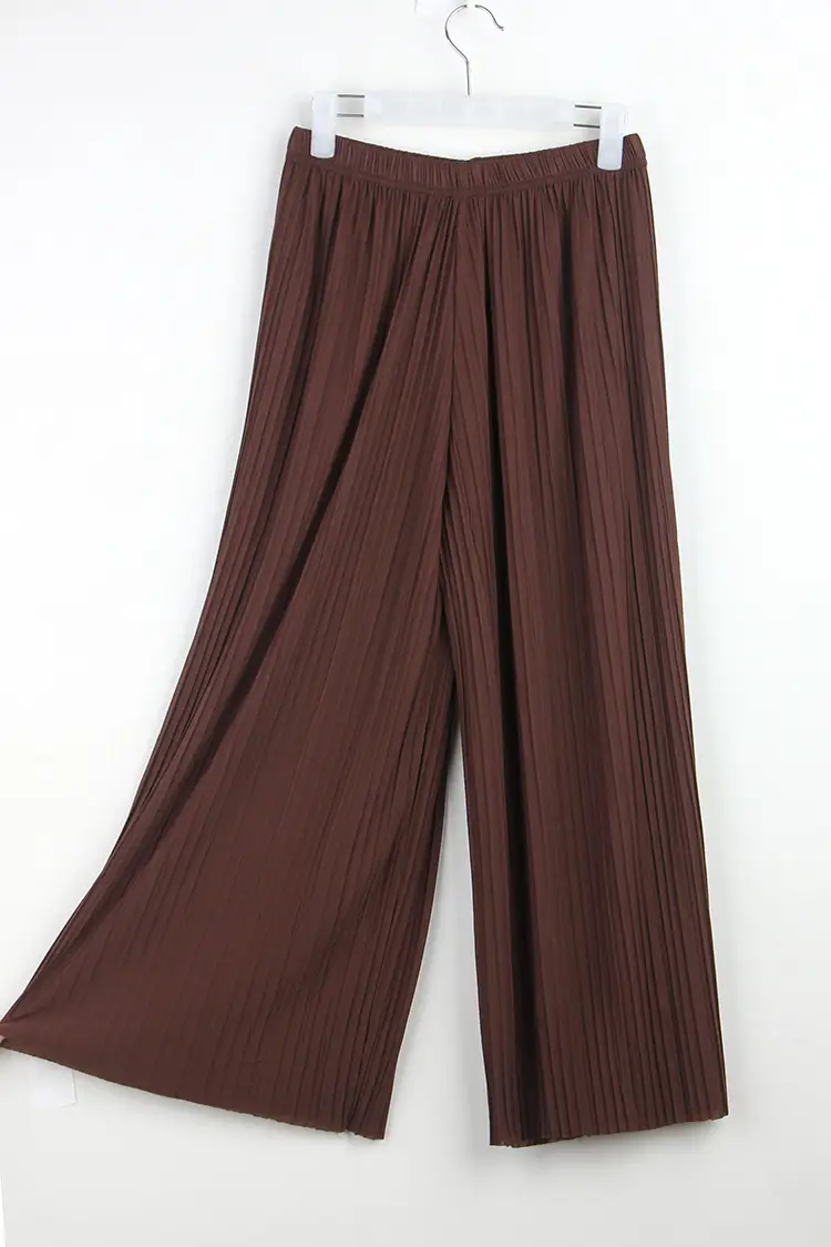 Women Pleated Wide Leg Pants Black Slimming — feature 20