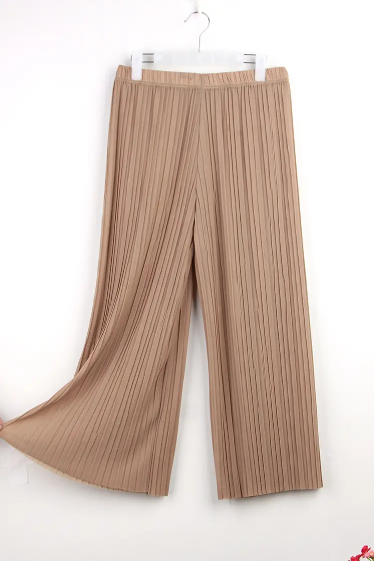 Women Pleated Wide Leg Pants Black Slimming — feature 21