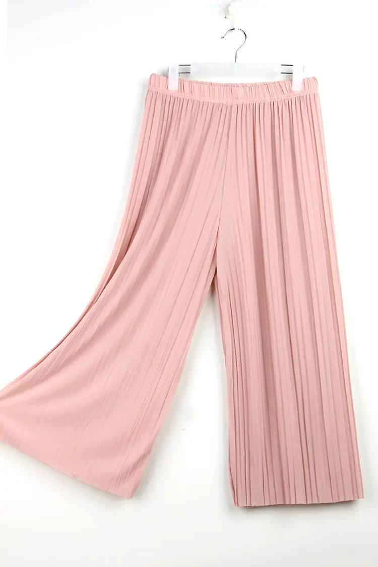 Women Pleated Wide Leg Pants Black Slimming — feature 24