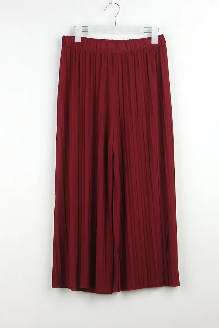 Women Pleated Wide Leg Pants Black Slimming — feature 25