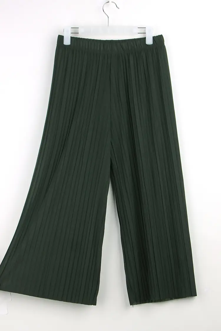 Women Pleated Wide Leg Pants Black Slimming — feature 27