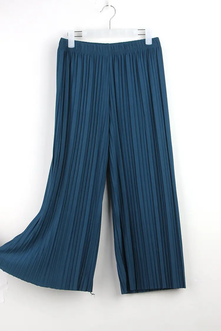 Women Pleated Wide Leg Pants Black Slimming — feature 28