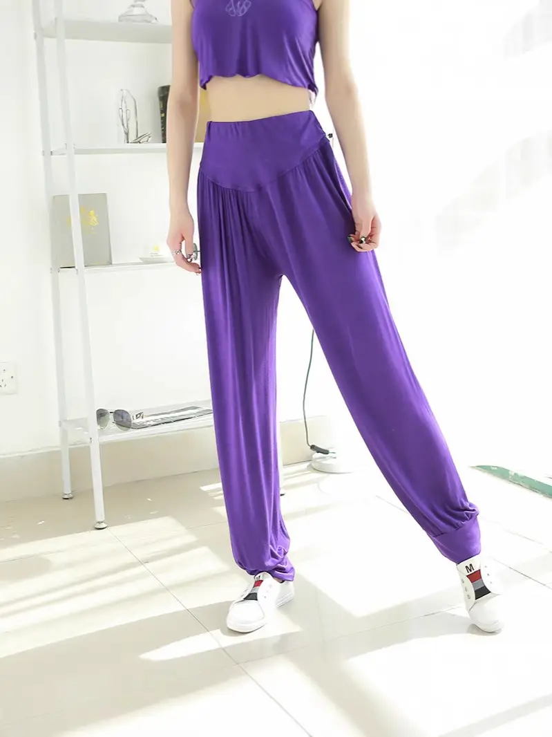 Women's Black Wide Leg Pants High Waist Loose Girdle Spring Summer - Image 7