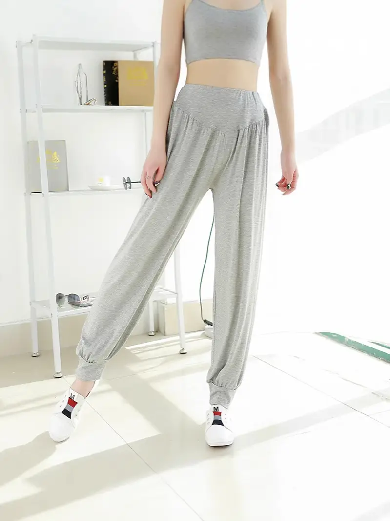 Women's Black Wide Leg Pants High Waist Loose Girdle Spring Summer - Image 8