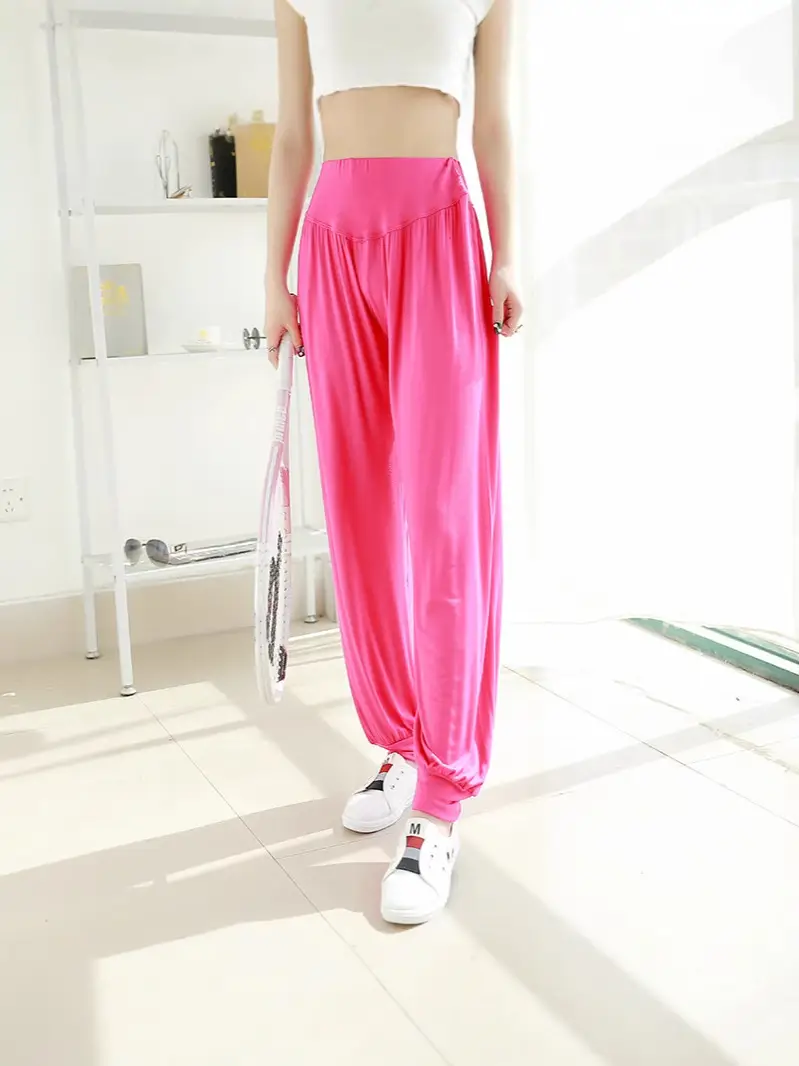 Women's Black Wide Leg Pants High Waist Loose Girdle Spring Summer - Image 9