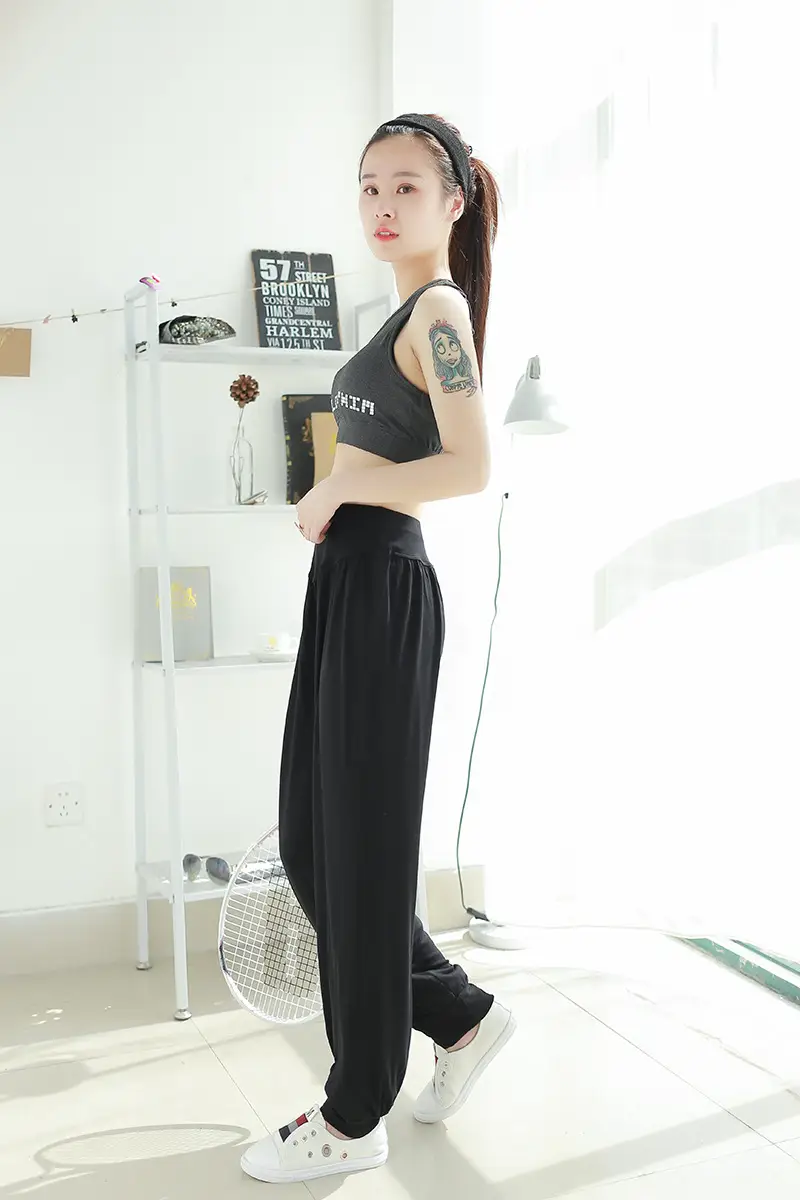 Women's Black Wide Leg Pants High Waist Loose Girdle Spring Summer — feature 21