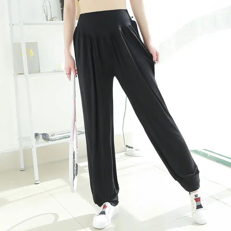 Women's Black Wide Leg Pants High Waist Loose Girdle Spring Summer — feature 23