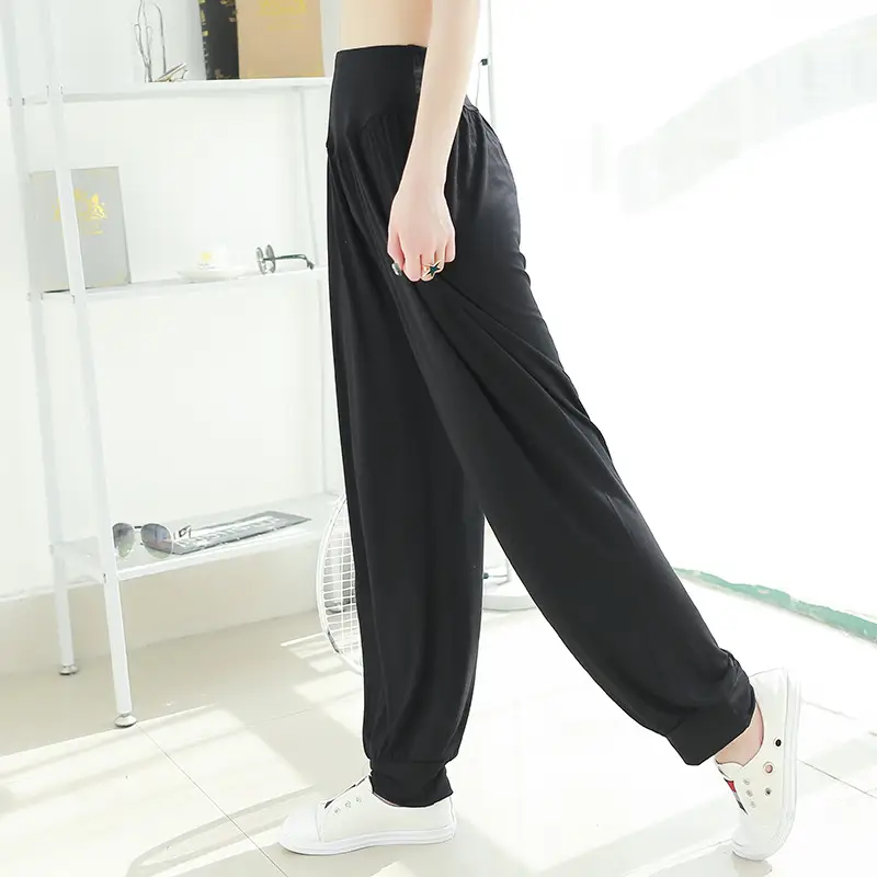 Women's Black Wide Leg Pants High Waist Loose Girdle Spring Summer — feature 24