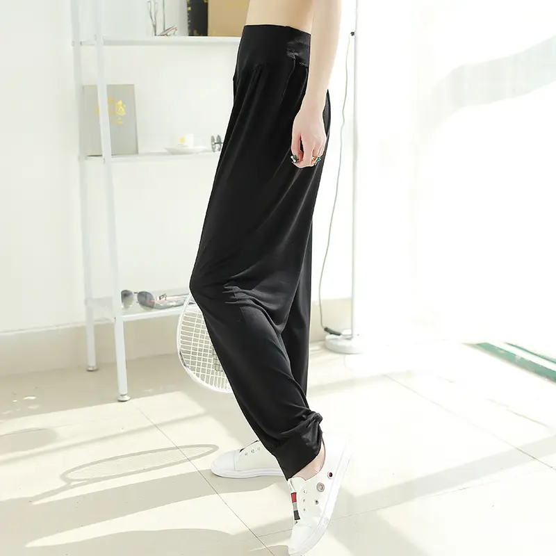 Women's Black Wide Leg Pants High Waist Loose Girdle Spring Summer — feature 25