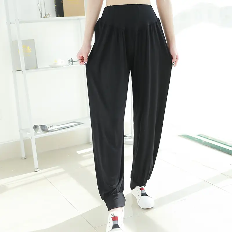 Women's Black Wide Leg Pants High Waist Loose Girdle Spring Summer — feature 27