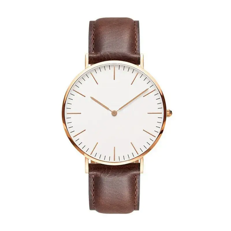 Brown Leather Belt Quartz Watch for Women - Image 2