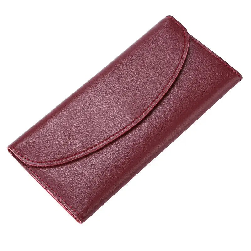 Real Cowhide Simple Women's Wallet Fashion Functional Wallet Long Clutch QB-02