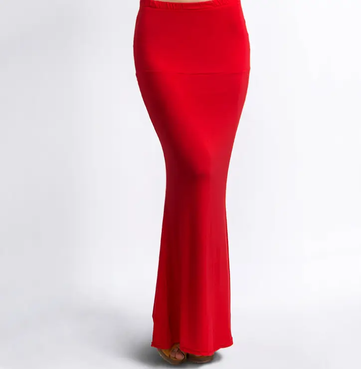 Plus Size Hip-Hugging Fishtail Skirt Red — feature 4
