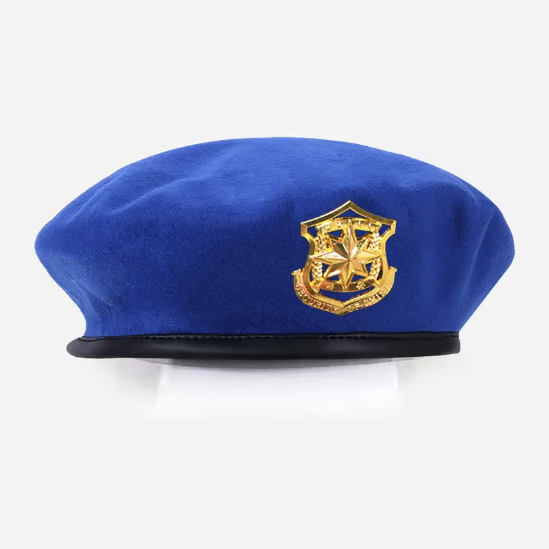 Blue Woolen Security Cap with Gold Emblem - Image 19
