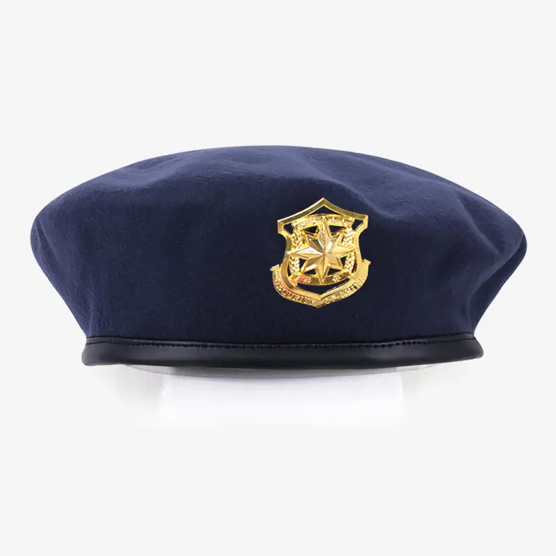 Blue Woolen Security Cap with Gold Emblem - Image 24