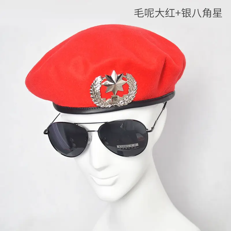 Blue Woolen Security Cap with Gold Emblem - Image 4
