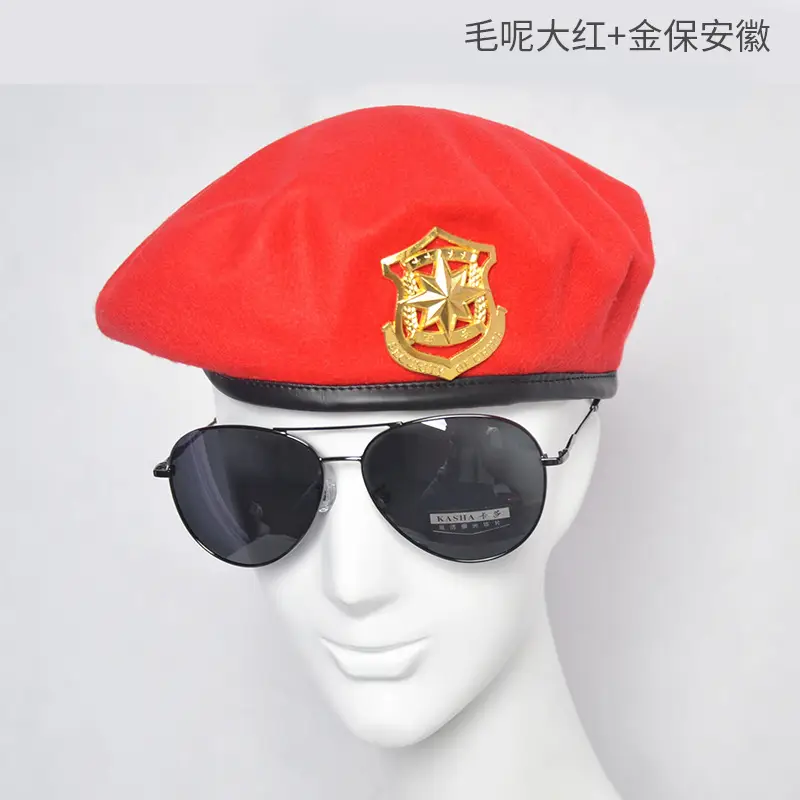 Blue Woolen Security Cap with Gold Emblem - Image 5