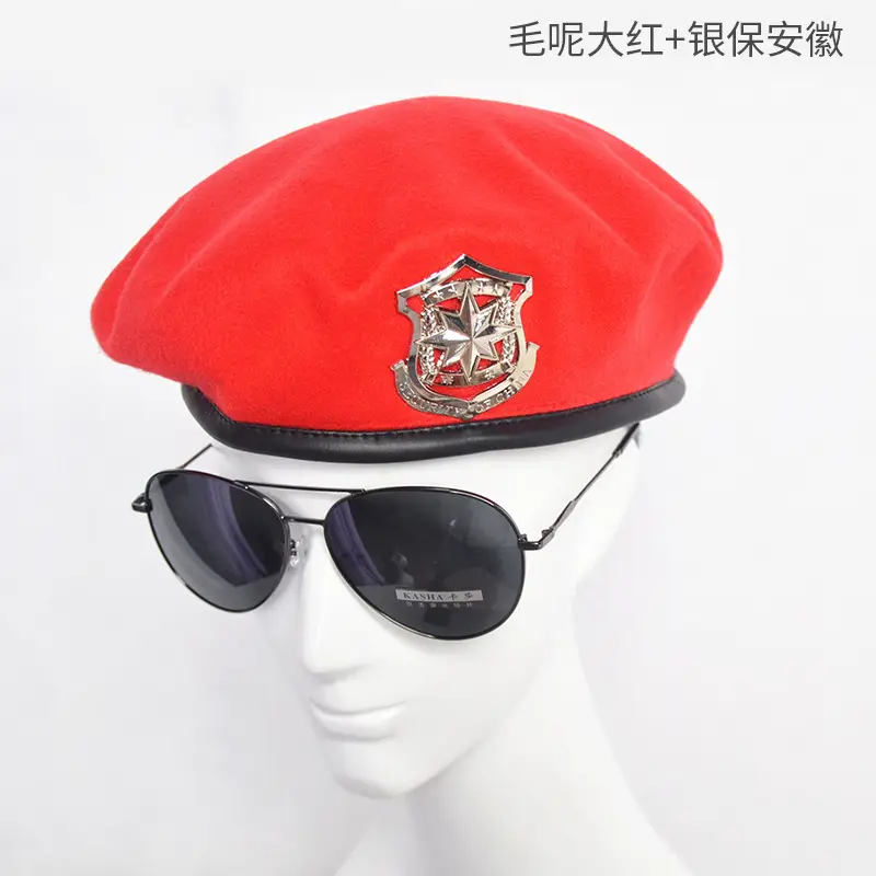 Blue Woolen Security Cap with Gold Emblem - Image 6