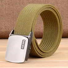 Men's Thick Canvas Belt Brown Korean Style — feature 65