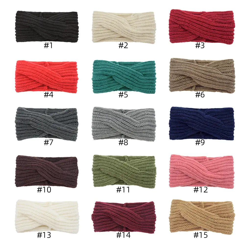 Red Knitted Wool Headband for Women Men Winter Warm Ear Protection - Image 18