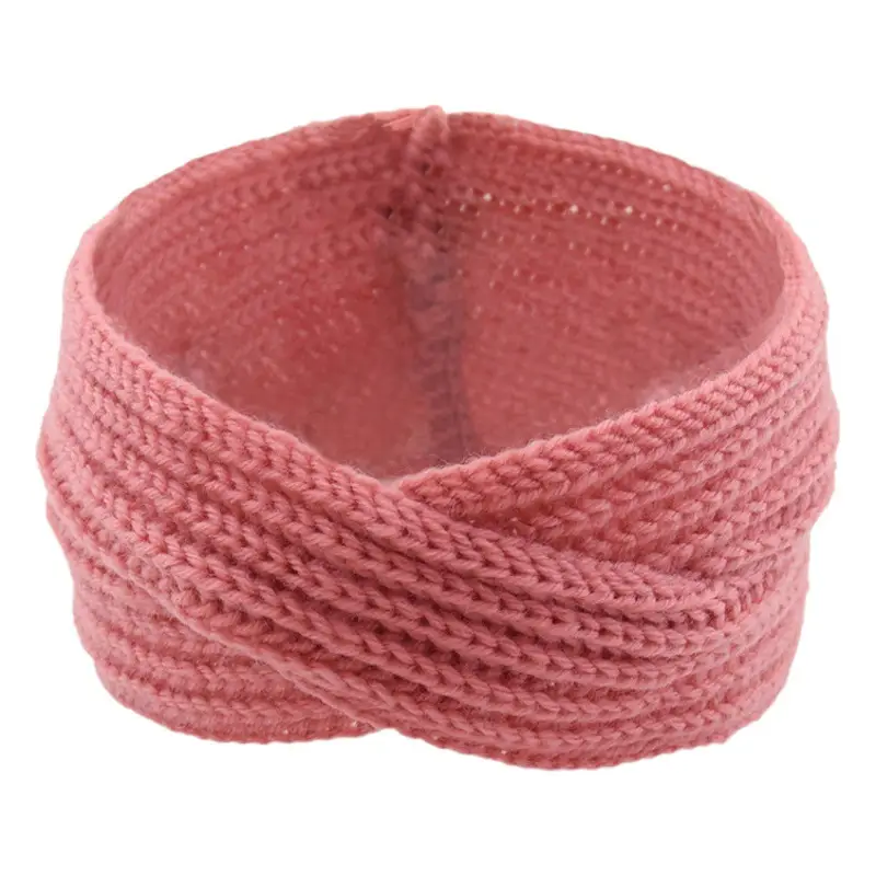 Red Knitted Wool Headband for Women Men Winter Warm Ear Protection