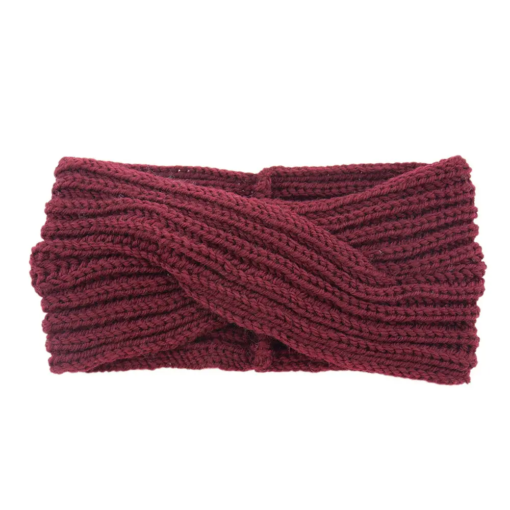 Red Knitted Wool Headband for Women Men Winter Warm Ear Protection - Image 14