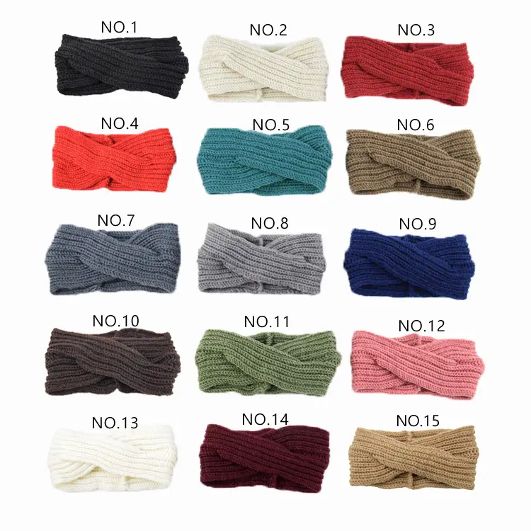 Red Knitted Wool Headband for Women Men Winter Warm Ear Protection - Image 15