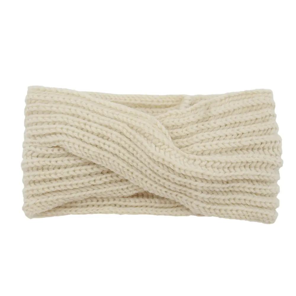 Red Knitted Wool Headband for Women Men Winter Warm Ear Protection - Image 2