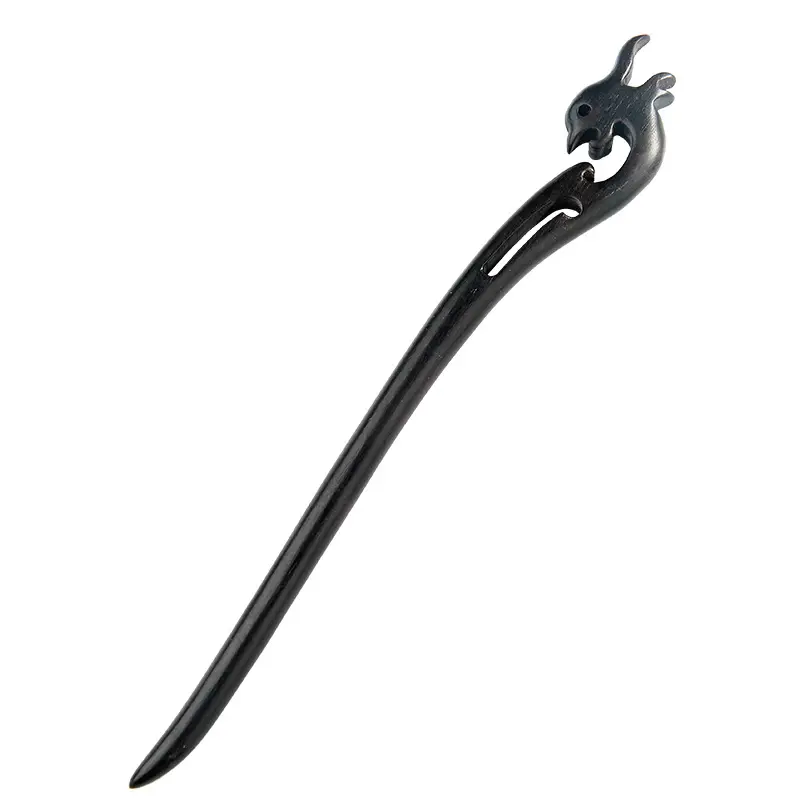 Carved Ebony Hairpin Plate for Women - Image 46