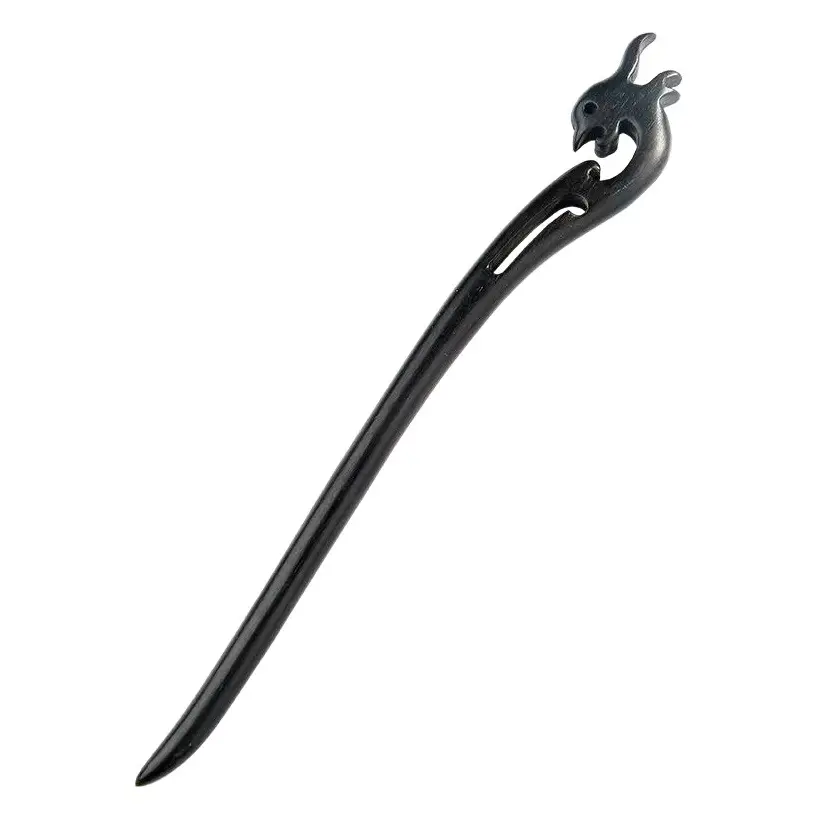 Carved Ebony Hairpin Plate for Women