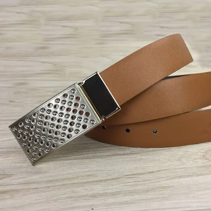 Men's Genuine Leather Belt with Silver Buckle - Image 15