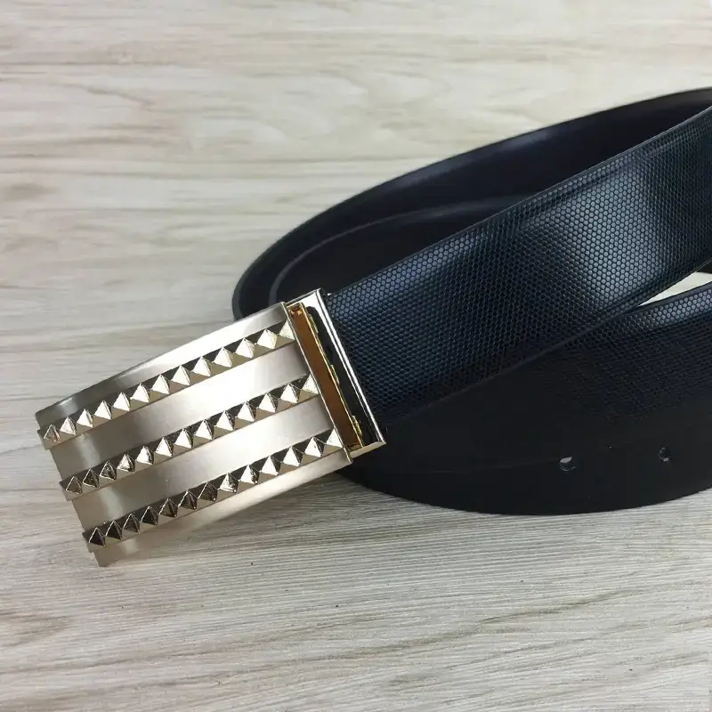Men's Genuine Leather Belt with Silver Buckle - Image 16