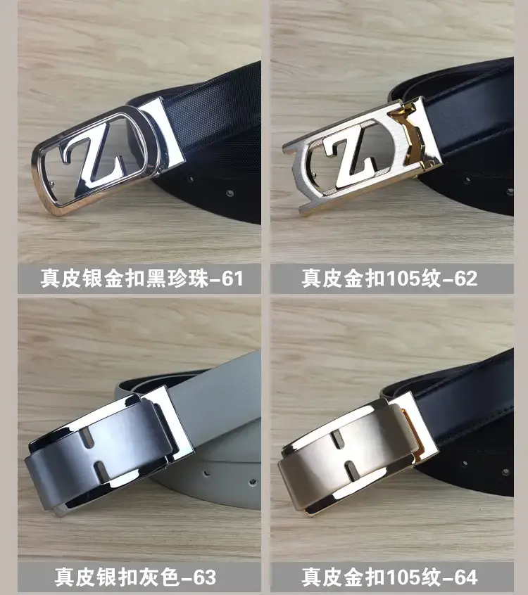 Men's Genuine Leather Belt with Silver Buckle — feature 12