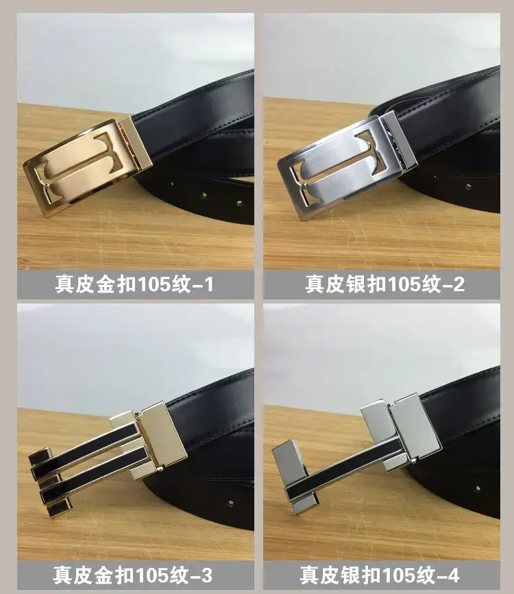 Men's Genuine Leather Belt with Silver Buckle — feature 4