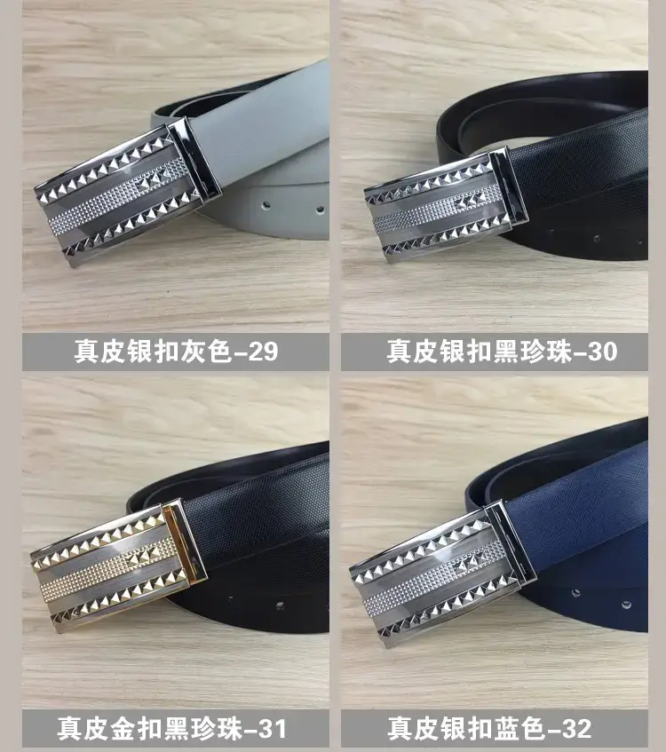 Men's Genuine Leather Belt with Silver Buckle — feature 8