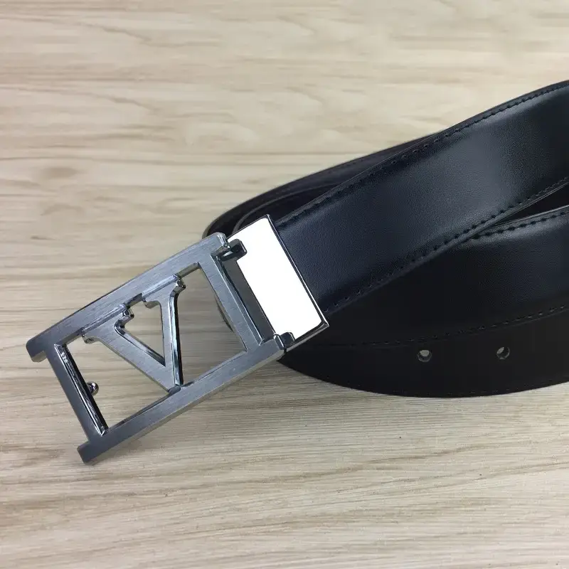 Men's Genuine Leather Belt with Silver Buckle - Image 9