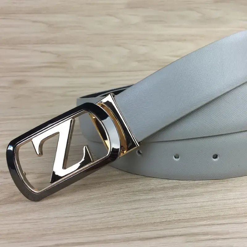 Men's Genuine Leather Belt with Silver Buckle - Image 10