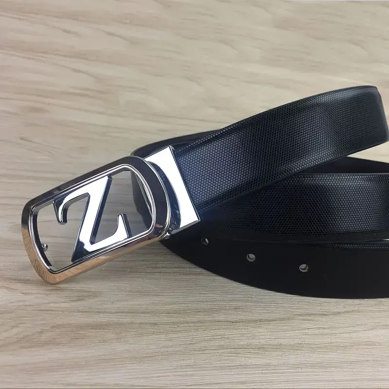 Men's Genuine Leather Belt with Silver Buckle - Image 12