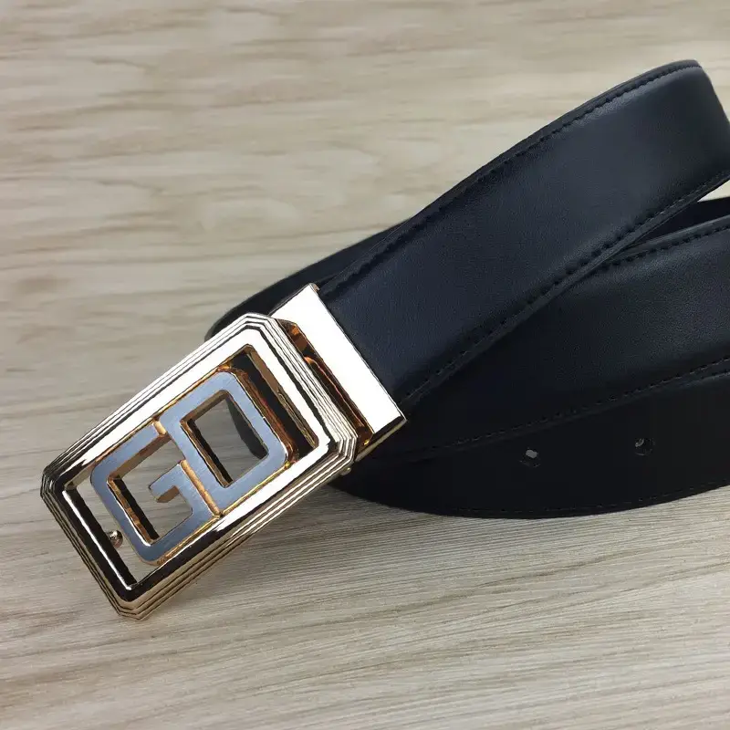 Men's Genuine Leather Belt with Silver Buckle - Image 3