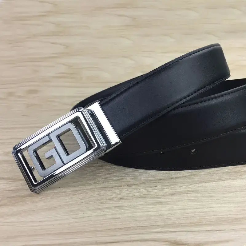 Men's Genuine Leather Belt with Silver Buckle - Image 4