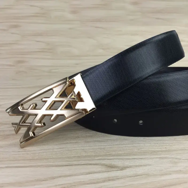 Men's Genuine Leather Belt with Silver Buckle - Image 7