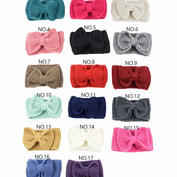 Knitted Wool Bow Ear Protector Headband for Women - Image 14
