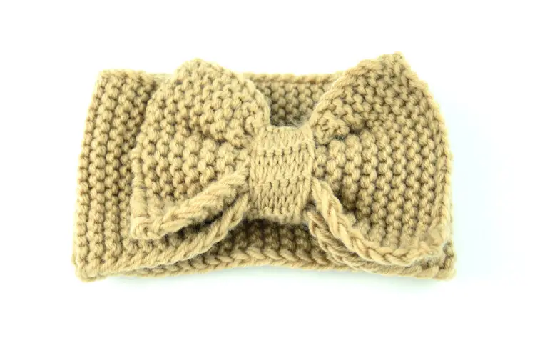 Knitted Wool Bow Ear Protector Headband for Women - Image 8