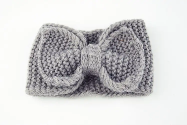 Knitted Wool Bow Ear Protector Headband for Women - Image 4