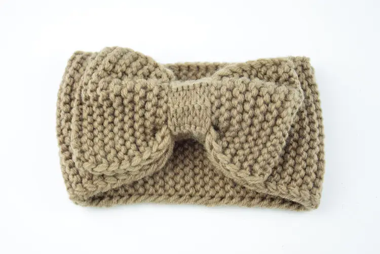 Knitted Wool Bow Ear Protector Headband for Women - Image 5