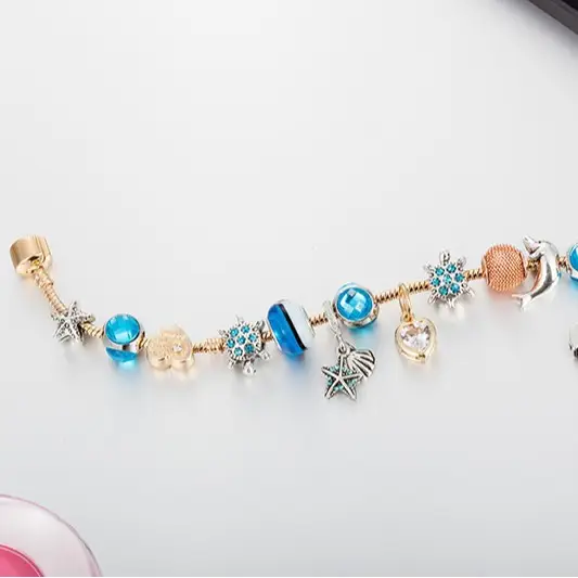 Ocean Series Bracelet with Starfish Pendant & Diamond Accents - Image 2