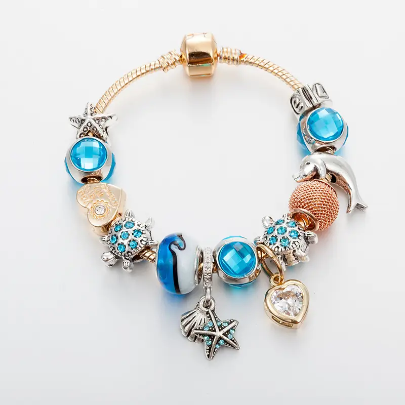 Ocean Series Bracelet with Starfish Pendant & Diamond Accents - Image 4
